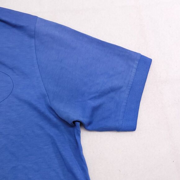 Hanes Casual Collared Short Sleeve Polo Shirt Adult Mens Size Large L Blue - Picture 6 of 10